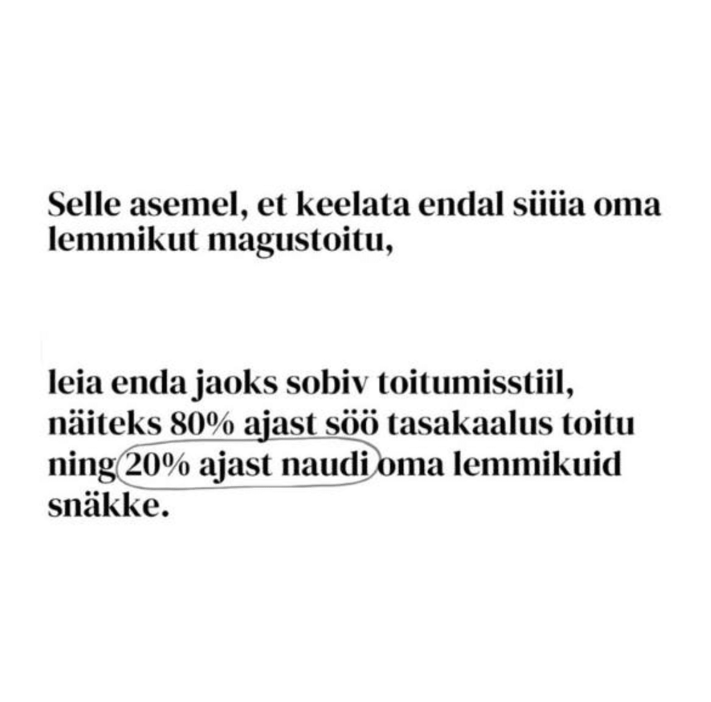 Parim "dieet" kaalulanguseks?